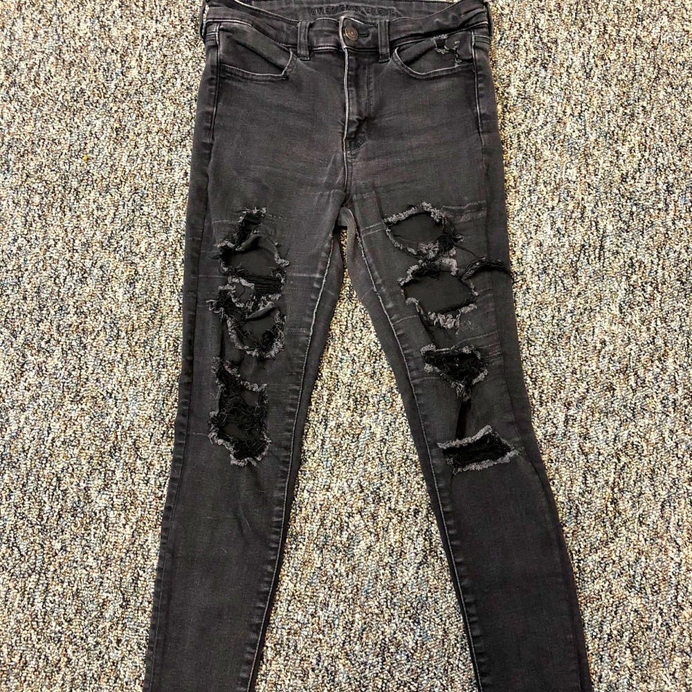 American Eagle Jeans - Distressed Jeans- Black -Sz 4